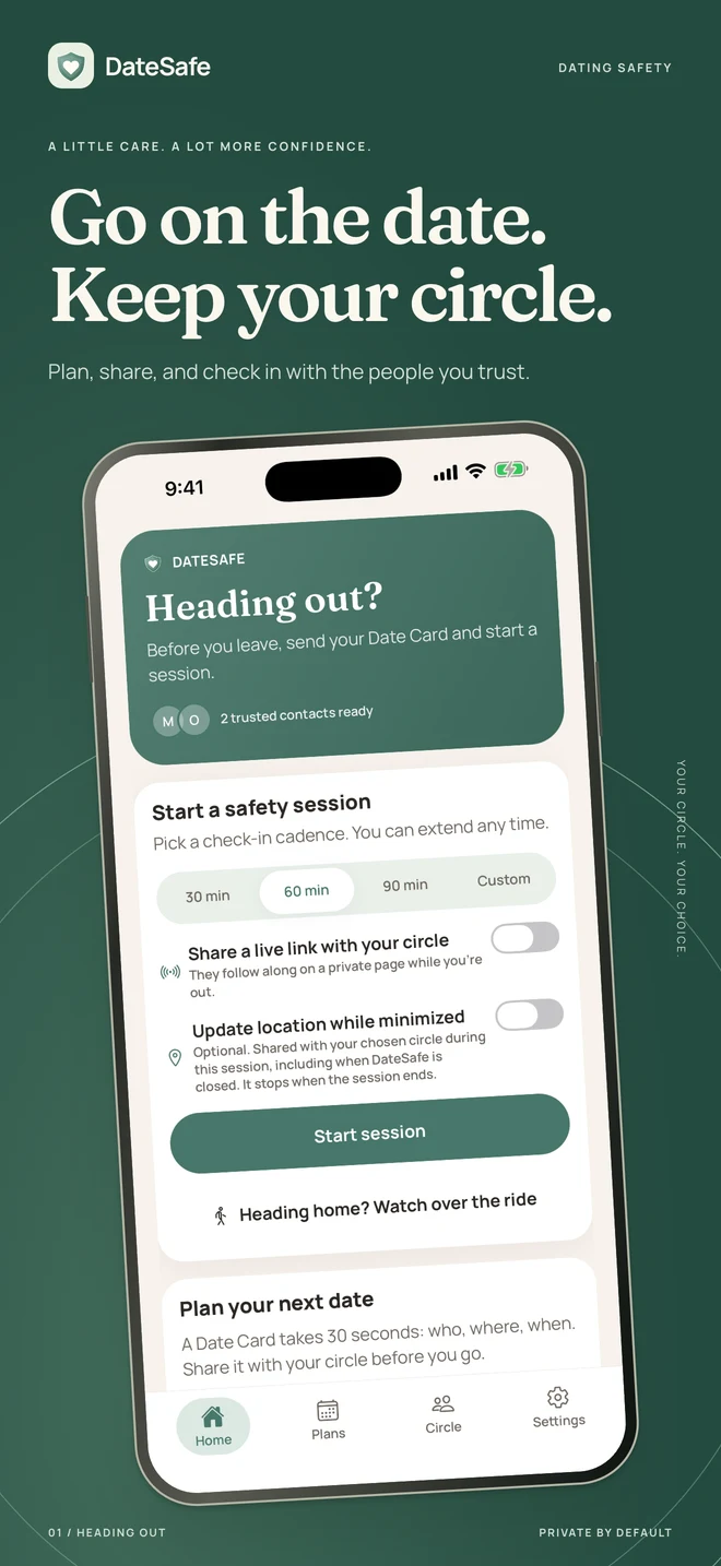 Start a safety session before you head out
