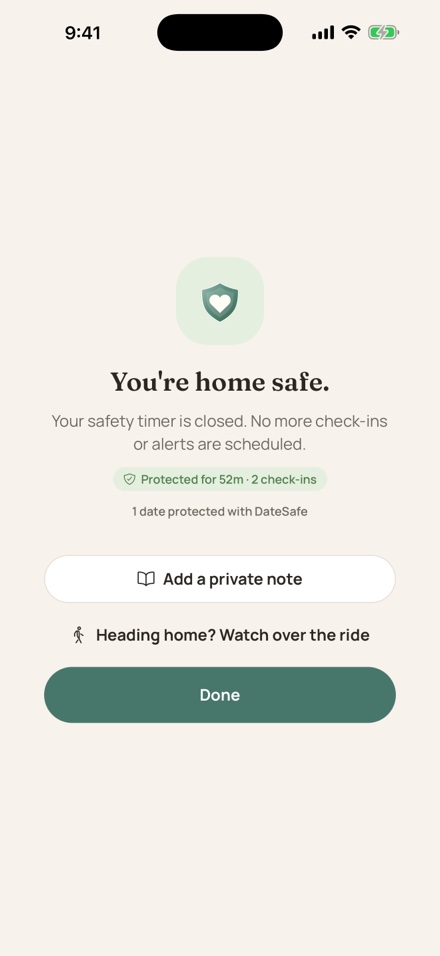 Close the loop when you're home safe