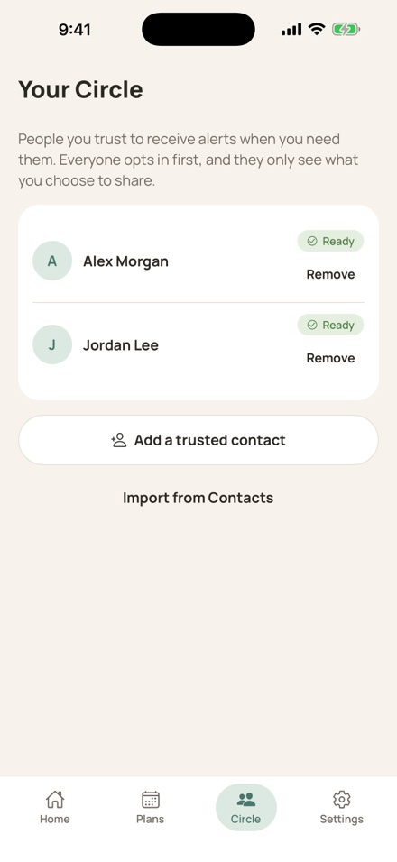 Keep trusted contacts ready when you need them